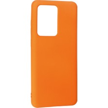 Galaxy S20 Ultra Kılıf Nano Içi Kadife Silikon - Turuncu
