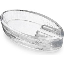 Renas Store Deconox Ciga Model El Yapımı Cam Puro Küllüğü - Tek Oluklu Şeffaf Dikdörtgen Lüks Puro Tablası (18X9X4 Cm)