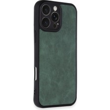 iPhone 16 Pro Kılıf Aras Deri Kapak - Koyu Yeşil