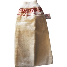 Renas Store Zencefil Organik Banyo Kesesi Tellak Hamam Kese Kelebek Lastikli Kese (1. Kalite Lüx Kese Kırmızı Yazılı)