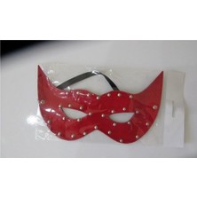 Kırmızı Renkli Deri Fantezi Maske Fantazi Göz Maskesi Kırmızı