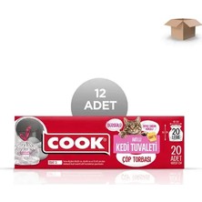 Cook Toptan Akıllı Kedi Tuvaleti Büzgülü Sabun Kokulu Çöp Torbası Ebat 2, 20 Yaprak - Koli Içi 12'li
