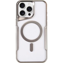 iPhone 11 Pro Max Kılıf Boyi Magsafe Silikon Kapak - Gümüş