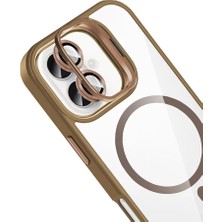 iPhone 17 Remim Lensli Magsafe Standlı Kapak - Kahverengi