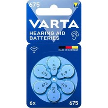 TeknoKapsül Varta 675 Numara Kulaklık Işitme Cihazı Pili (6'lı Paket)