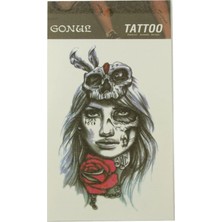 Techora Sale Gül Kuru Kafa Tattoo Dövme Sticker