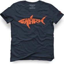 Tarrzzcom Unisex %100 Pamuklu Regular Kalıp Köpekbalığı Baskılı Tişört - Shark Tasarım Tişört