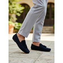 KAFKASLAR AYAKKABI Püsküllü Corcik Model Gerçek Süet Deri Yumuşak Taban Loafer Erkek Ayakkabı