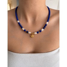Sun Jewellery Lapis Royale – Doğal Taş & Inci Kolye