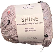 Renas Store Lina Yarn Shine Iplik, Gri, 45% Pamuk 55% Pul, 50G, 115M