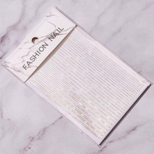 Renas Store Parlak Gümüş Şerit Tırnak Sticker Şerit Tırnak Etiketi Nail Art