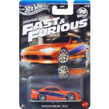 Renas Store Hot Wheels Fast And Furious Graphic Remix Auto Nissan Sılvıa S15 - Model Cast Ölçek 1:64 - Uzunluk 7 cm - JBY48