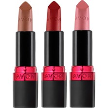 Renas Store Avon Ultra Mat Marvellous Mocha, Red Supreme ve Pure Pink Üçlü Ruj Paketi