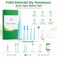 Renas Store Yues Elektrikli Diş Temizleyici, Şarjlı Diş Taşı ve Leke Temizleme Cihazı, 3 Kademeli Titreşim, Değiştirilebilir Başlıklar, Ipx6 Suya Dayanıklı, USB Şarjlı Ağız Bakım Seti