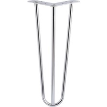 Renas Store Martı Krom Gümüş Metal Sehpa Masa Ayağı 41 cm Tekli Dayanıklı Mobilya Destek Yükseltici Ayak Modeli