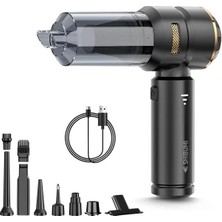 Trend Kapında Shibumi Tornada 100 Watt 6000MAH 16000PA Çekiş Gücü 8 Adet Başlıklı Şarjlı Güçlü Üfleme Araç Içi Süpürge