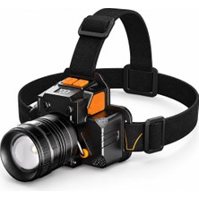 Hikeguys P150 Beyaz Lazer Şarjlı Kafa Feneri – Sensörlü, Dijital Göstergeli, Type-C, 8-15 Saat