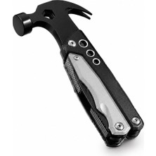 Fukuoka Çok Amaçlı Katlanabilir Çekiç ve Pense – Outdoor Kamp Multitool Siyah Gümüş