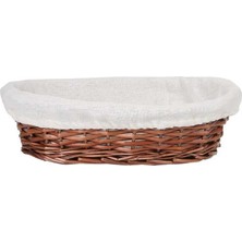 Epinox Hasır Bezli Hamur Mayalama Sepeti 24 x 17,5 x 7 cm Hasır Bezli Oval Sepet 24 Cm