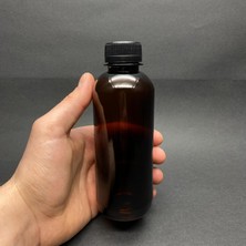 Renas Store 250 cc Amber Sert Plastik Şişe - Siyah Kilitli Kapaklı- Uzun Kahverengi Pet Şişe x 10 Adet