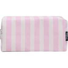 Renas Store Shaka Pembe SHK221 Kanvas Kumaş, Tek Bölmeli, Fermuarlı, Çok Amaçlı Seyahat ve Makyaj Çantası,pembe