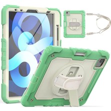 Renas Store Apple iPad Pro 11 3. Nesil 2021 ile Uyumlu Kılıf Renkli Strap Zırh Case A2377 A2459 A2301 A2460 Yeşil