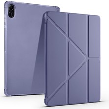 Renas Store Constraın - Honor ile Uyumlu Pad X8A Kılıf Tri Folding Kalem Bölmeli Standlı Kılıf - Mor