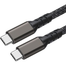 Renas Store Constraın Siyah 2.jenerasyon Type, C To Type, C Ile Uyumlu Usb3.2 Pd Data Kablosu 100W 20GBPS 4K 60Hz 0.2 M