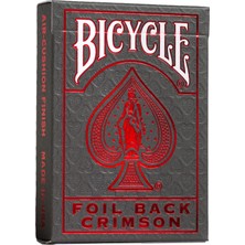 Renas Store Bicycle Metalluxe Foil Back Crimson (Red) Kırmızı Kart Premium Iskambil Oyun Kağıdı Kartları Destesi