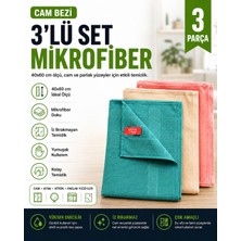 Cleanshe Tea Towel Sihirli Mikrofiber Cam Bezi 3'lü Set 40X60 cm | Yeni Renkler | Yumuşak Kumaş