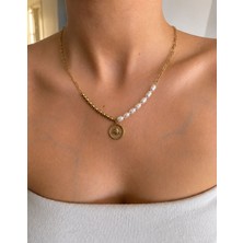 Sun Jewellery Arı Figürlü Doğal Inci Çelik Kolye