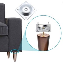 Renas Store BADEM10 Mobilya Masa Zigon Sehpa Ayağı Metal Bağlantı Aparatı Düz Ayak Tabanı (4 Adet)