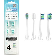 Renas Store V Clean Sonic Soft Temizlik - Philips Sonicare Uyumlu 4 Adet Yedek Başlık