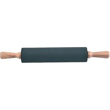 Renas Store Bambu Saplı Silikon Merdane, Oklava, Hamur Açma Aracı, Siyah, 42 Cm, Yapışmaz Yüzey, Börek ve Baklava Için