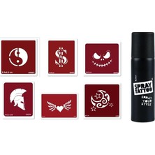 Renas Store Yingyang Dolar Spray Tattoo Geçici Sprey Dövme Seti