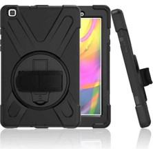 Renas Store Constraın - Samsung Galaxy Tab A 8.0 (2019) T290 ile Uyumlu Tank Kılıf Omuz Askılı 360 Dönen Standlı Zırh Kapak