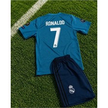 Fair City Reall Madridd Ş.ligi 2017-18 Sezon Cristiano Ronaldo Çocuk Forması (Turkuaz)