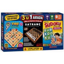 Maketçiniz 3 Lü Eğitici Öğretici Eğlenceli Kutulu Zeka Oyunları 3-9 Taş-Satranç-Sudoku Tek Kutuda