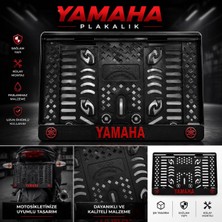 Yamaha Plakalık Motosiklet Plaka Aparatı Siyah Kırmızı Premium Sportif Tasarım