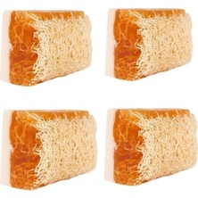 Renas Store EFSUN-PREMIUM%100 El Yapımı Doğal Kabak Lifli Eşek Sütlü & Ballı Gliserinli Sabun 4'lü Set