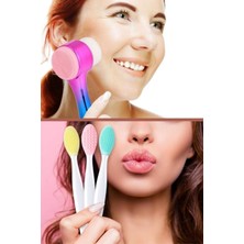 Renas Store Buffer Cilt Yüz Gözenek Temizleme Fırçası Masaj Etkili ve 2'li Dudak Burun Peeling Yumuşatıcı Fırça