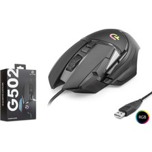Good Pro G502 Rgb Gaming Kablolu Mouse 7200 Dpı 6 Tuş 1000Hz Siyah