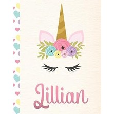 Renas Store Lillian: Personalized Unicorn Sketchbook For Girls With Pink Name - 8.5X11 110 Pages. Doodle, Sketch, Create!