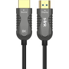S-Link Sl-Hm8K020 Hdmi To Hdmi 20 Metre V2.1 8K60 Hz 4K 120Hz Fiber Kablo