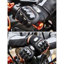 GUNKES Koruyucu Kısa Parmak Motosiklet Eldiveni - Renk: Siyah Beden: Xl