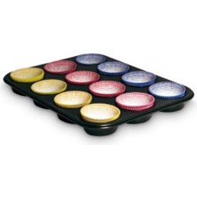 Renas Store Guardini 89913 Muffin-Kek Kalıbı, Teflon, Gri, 36 x 26.7 x 2.2 cm