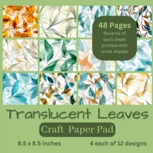 Renas Store Translucent Leaves Craft Paper Pad 8.5 x 8.5 Inches: 12 Designs, Complimentary Shades Printed On The Reverse Of Each Sheet: 48 Sheets, 4 Copies Of ... Both Adults, Teens And Kids, Scrapbook Paper