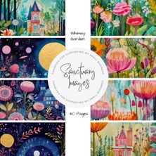 Renas Store Whimsy Garden Scrapbooking Paper: Decorative Craft Paper Pad Supplies, Junk Journaling, Scrapbooking, & Crafting Projects - Double Sided 8.5 x 8.5"