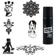 Renas Store Çılgın Kızlar Spray Tattoo Geçici Dövme Yapma Seti Sprey Dövme Kiti
