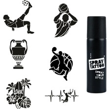 Renas Store Sporcu Modelleri Spray Tattoo Geçici Dövme Yapma Seti Sprey Dövme Kiti